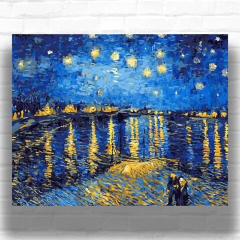 Starry Night Over the Rhone by Vincent van Gogh 1888 - Paint by Numbers Famous