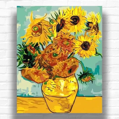 Sunflowers by Vincent van Gogh 1888 (Munich Version) - Paint by Numbers