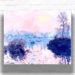 Sunset on the Seine at Lavacourt by Claude Monet 1880 - Famous Art Paint by Numbers