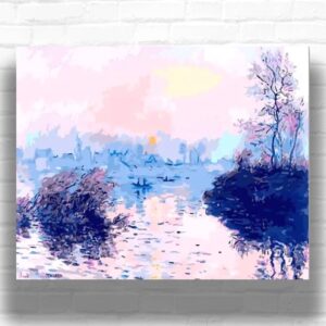 Sunset on the Seine at Lavacourt by Claude Monet 1880 - Famous Art Paint by Numbers