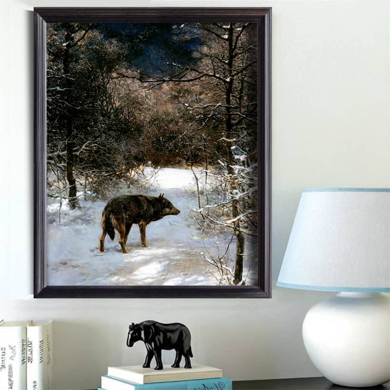 Timber Wolf by Alfred Kowalski Paint by Number - Winter Forest Wolf Art