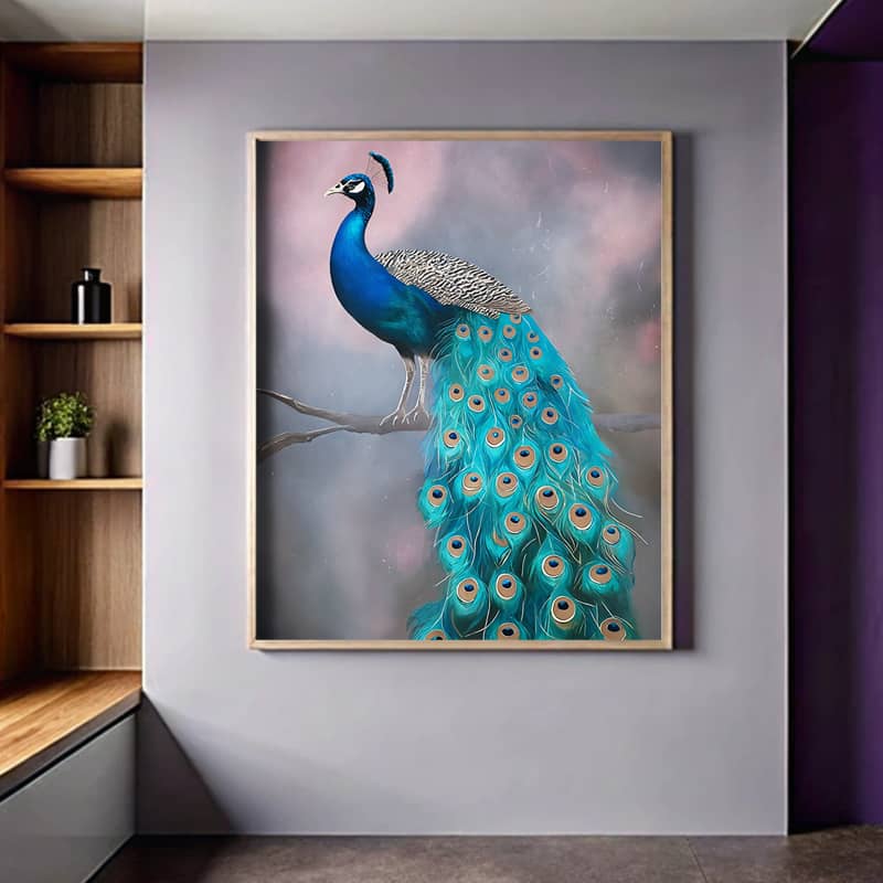 Turquoise Peacock - Paint by Numbers