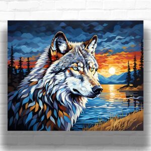 Wolf Sunset - Paint by Numbers Kit