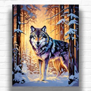 Wolf in Forest - Paint by Number Kit