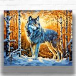 Wolf in Golden Forest - Paint by Number Kit
