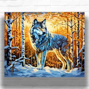 Wolf in Golden Forest - Paint by Number Kit