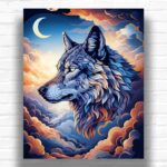 Wolf in the Clouds - Wolf Paint by Number Kits