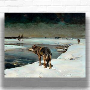 Wolves at Night by Alfred Kowalski 1910 Paint by Numbers – Winter Animal Art