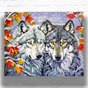 Wolves in Snow - Paint by Numbers Kits
