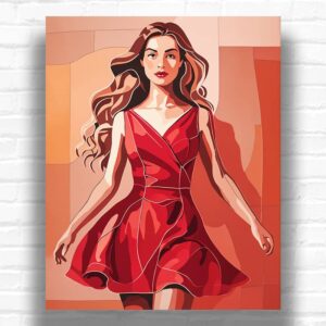 A Lady in Red - Paint by Numbers Kit