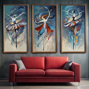 Abstract Ballet Series 3 Panels - 3 Panel Paint by Number Kits