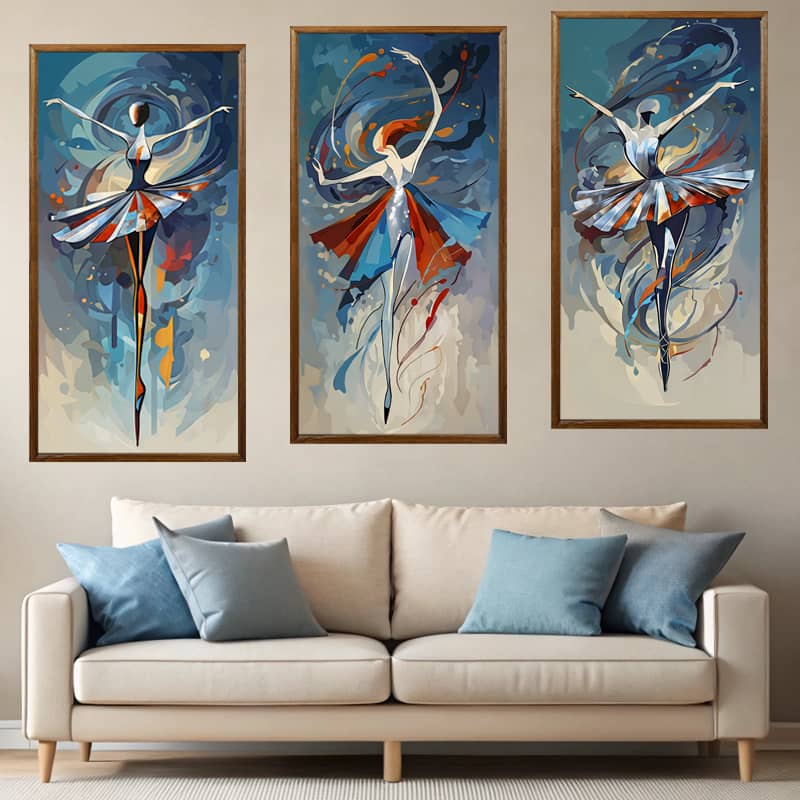 Abstract Ballet Series 3 Panels - Paint by Numbers Kits