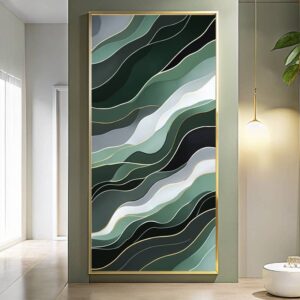 Abstract Emerald Waves - Large Scale Paint by Numbers