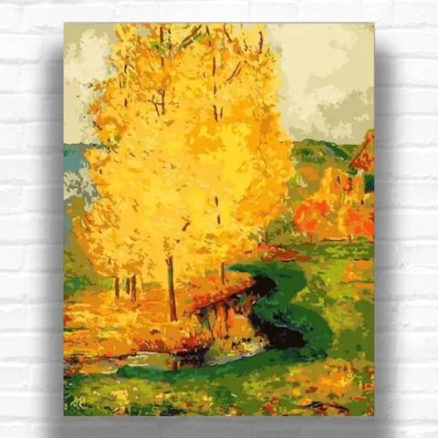 By the Stream, Autumn by Paul Gauguin 1885 Paint by Numbers – Famous Artwork