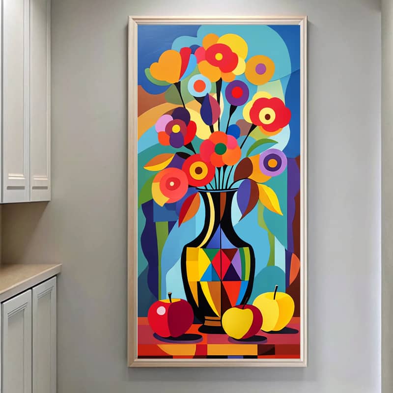 Colorful Abstract Flowers and Fruit Paint by Number Kit - Large Still Life Art