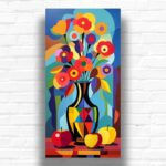 Colorful Abstract Flowers and Fruit Paint by Number - Large Still Life Art