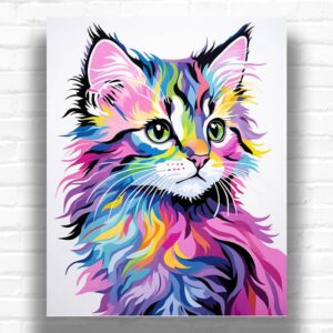 Colorful Kitty - Cat Paint by Number Kit
