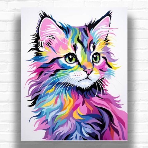 Colorful Kitty - Cat Paint by Number Kit