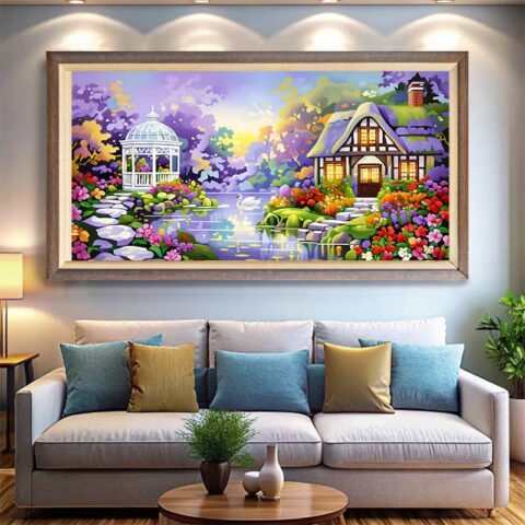 Enchanted Garden Cottage - Large Canvas Paint by Numbers