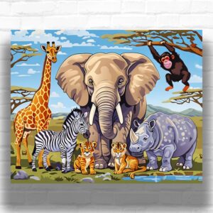 Funny African Animals - Paint by Numbers African Animals