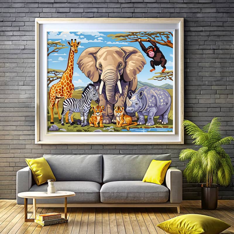 Funny African Animals - Painting by Numbers