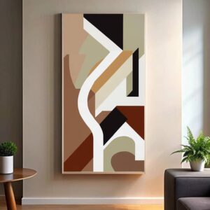 Geometric Harmony in Neutral - Large Abstract Paint by Numbers