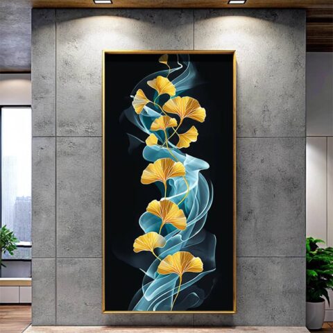 Ginkgo Leaves and Smoke - Large Print Paint by Number