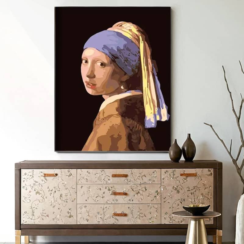 Girl with a Pearl Earring by Vermeer 1665 Paint by Number – Famous Art