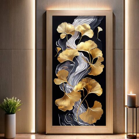 Golden Ginkgo Cascade - Big Paint by Numbers