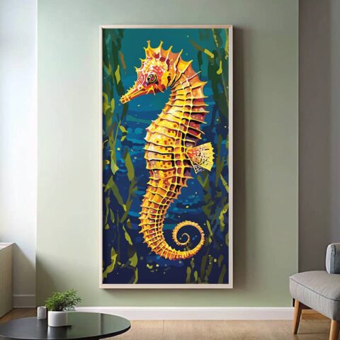 Golden Seahorse - Large Paint by Number Kit