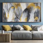 Golden and Grey Feathers - XL Paint by Numbers