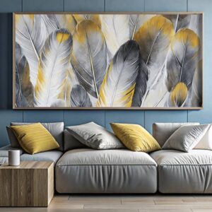 Golden and Grey Feathers - XL Paint by Numbers