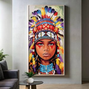 Indigenous Warrior - Extra Large Paint by Number
