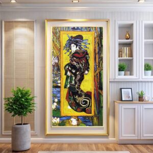 Japonaiserie Oiran (after Kesai Eisen) by Vincent van Gogh 1887 - Famous Art Paint by Numbers