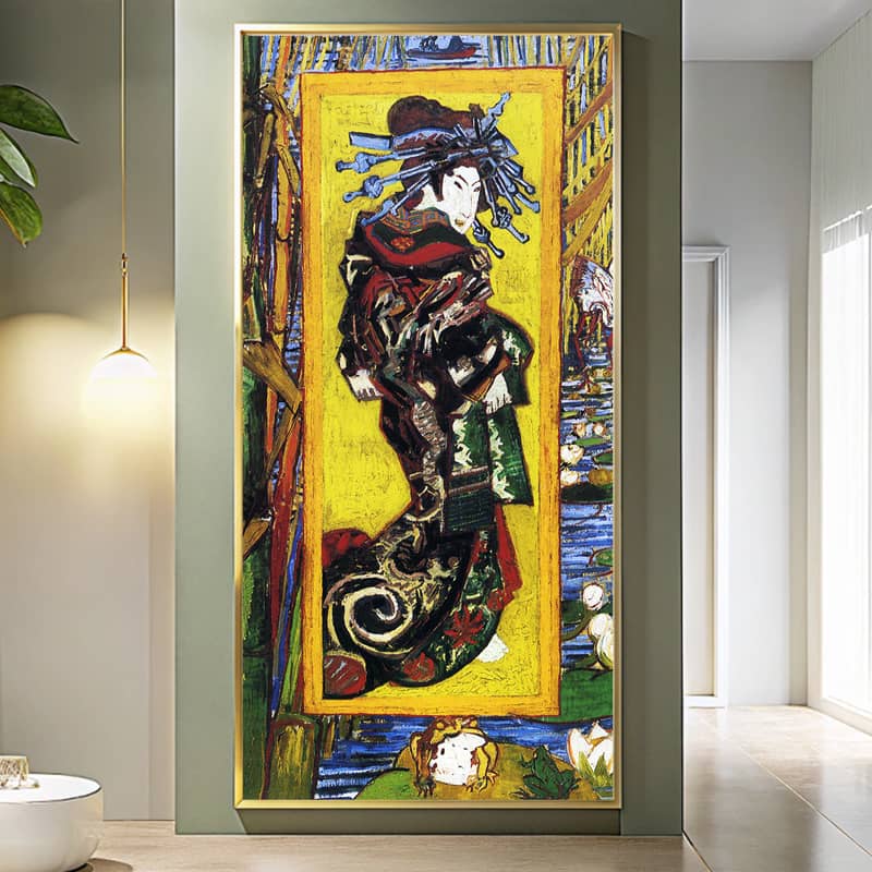 Japonaiserie Oiran (after Kesai Eisen) by Vincent van Gogh 1887 - Paint by Number Kit Large Famous Artwork