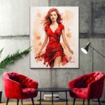 Lady in Red - Painting by Numbers Kit