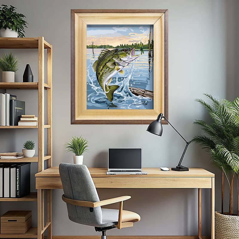 Largemouth Bass Jumping - Paint by Number