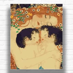 Mother and Twins by Gustav Klimt 1905 - Paint by Numbers Famous Masterpieces