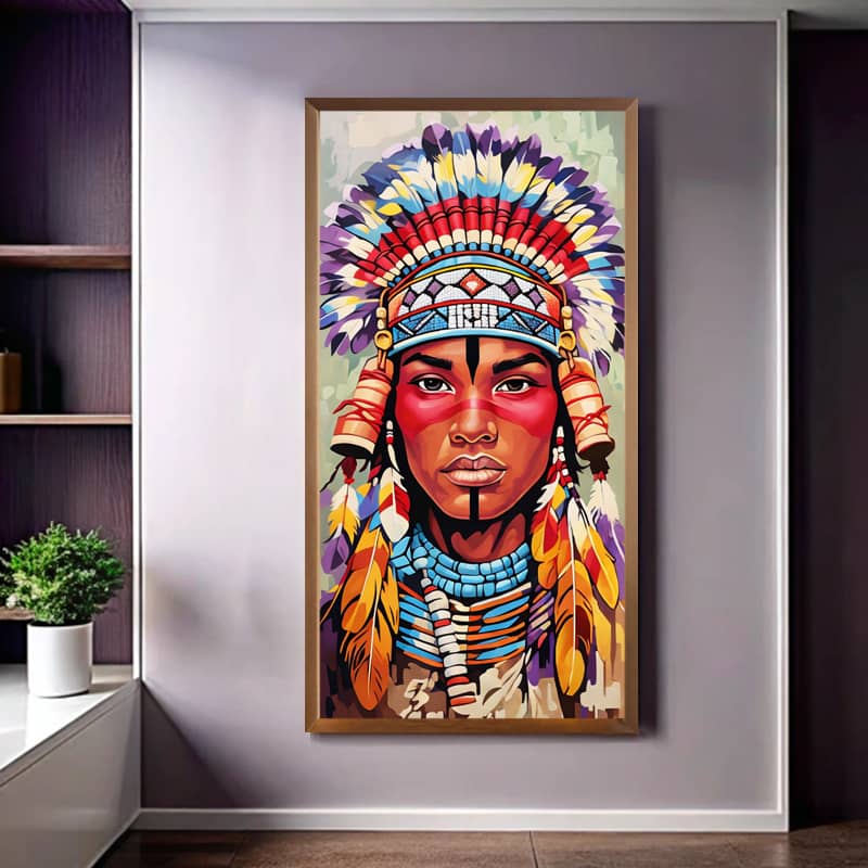 Native American Chief Portrait - Large Paint by Number Kit