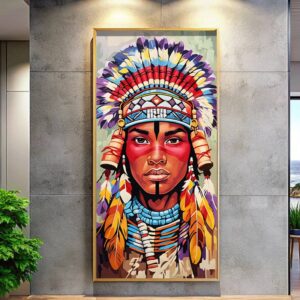 Native American Chief Portrait - Large Print Paint by Number