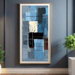 Navy and Cream Shapes - Large Abstract Paint by Numbers