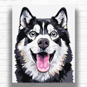 Portrait of Surprised Husky - Paint by Numbers Kit