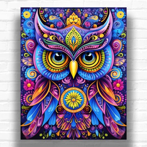 Psychedelic Owl - Owl Paint by Number Kit