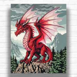 Red Dragon - Dragon Paint by Number Kit