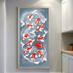 Red White Koi Fish Dance - Largest Paint by number Kits