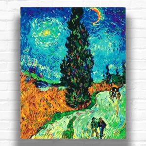 Road with Cypress and Star by Vincent van Gogh 1890 - Famous Paintings Paint by Numbers