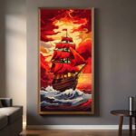 Scarlet Sails at Sunset - Paint by Numbers Large Canvas