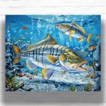 Sea Bass Fish - Fish Paint by Number Kit