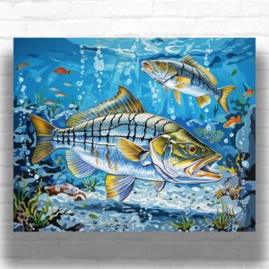 Sea Bass Fish - Fish Paint by Number Kit