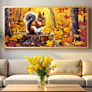 Squirrel with Acorns - Extra Large Painting by Numbers